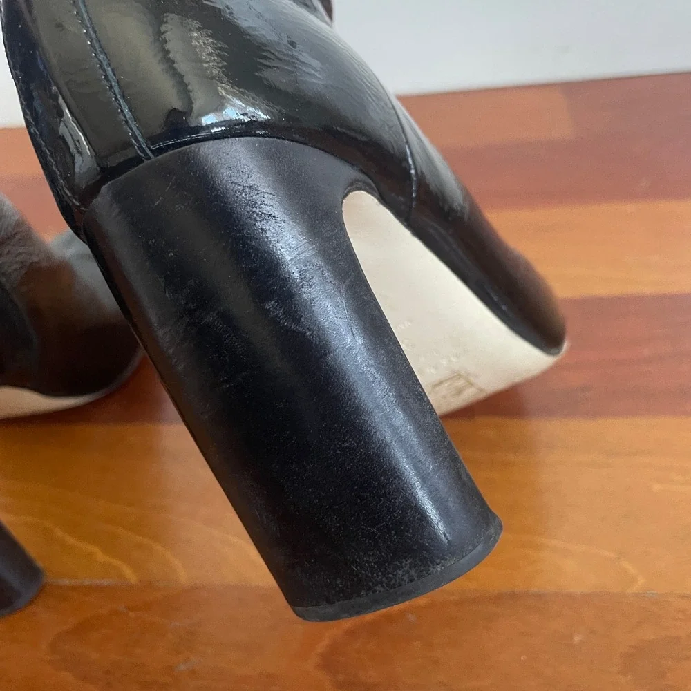 Rag & Bone Women's Ellis Patent Leather Ankle Boots  Square Toe Black Size 37 - Picture 7 of 16